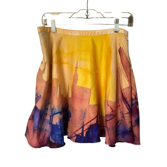 RACHEL ROY,  CITY SCAPE A Line, MULTICOLOURED SKIRT POCKETS ( 4/6?) - Picture 1 of 5